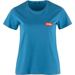 Tierra Organic Cotton Box Logo Tee W Women’s T-shirts Blue Main Front 74640